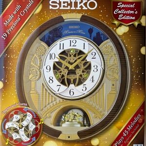 Seiko Musical Motion Wall Clock - Gold and Brown